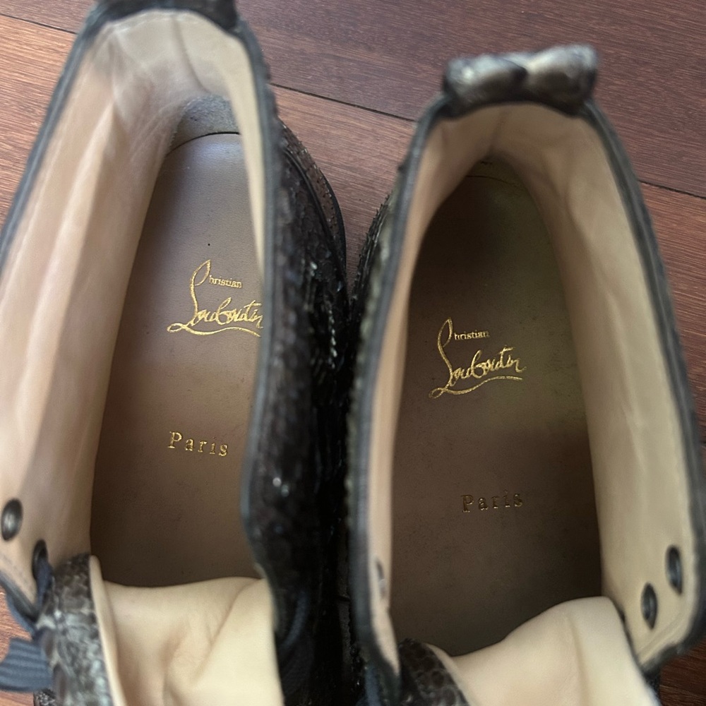 Christian Louboutin Gray Snakeskin Sneakers - Picture 7 of 7